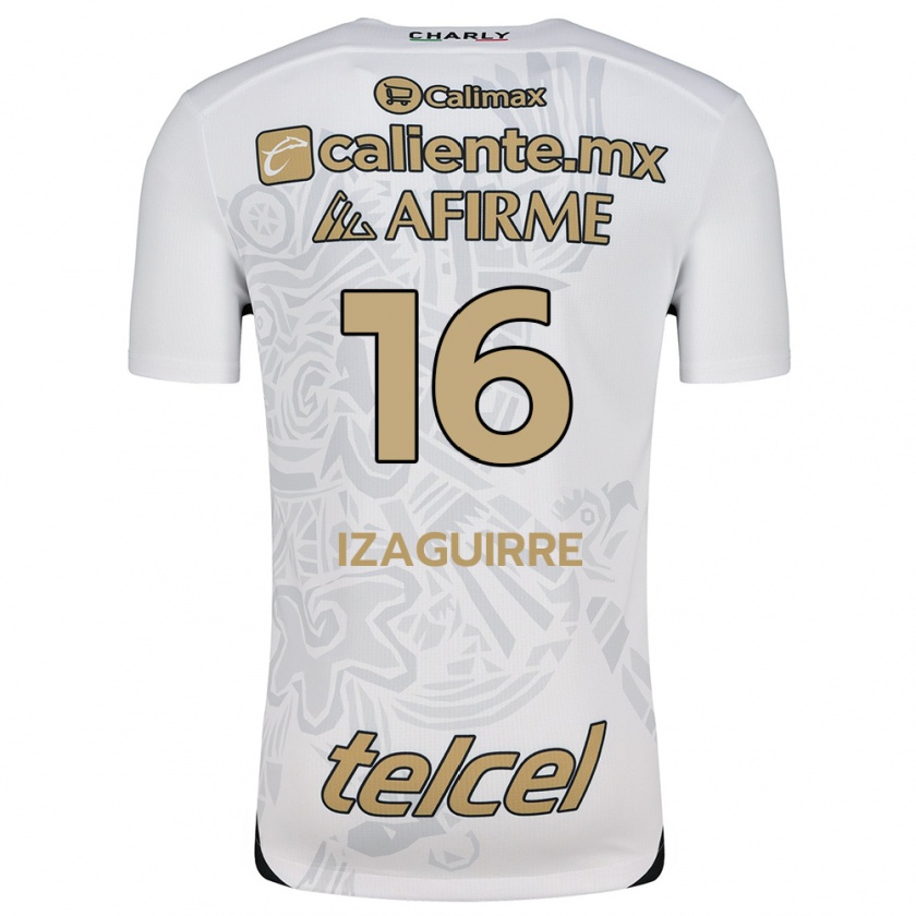 Kandiny Bambino Maglia Estefanía Izaguirre #16 Bianco Nero Kit Gara Away 2024/25 Maglietta