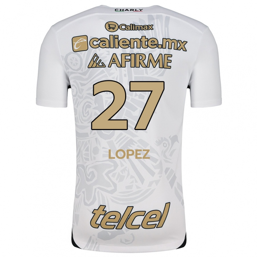 Kandiny Niño Camiseta Victoria López #27 Blanco Negro 2ª Equipación 2024/25 La Camisa