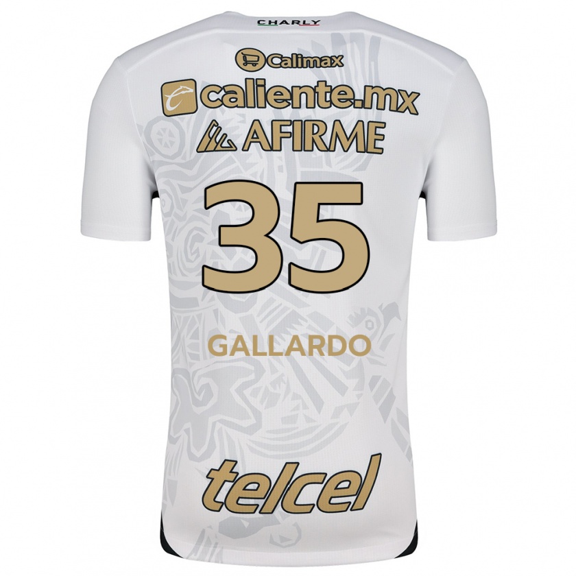 Kandiny Bambino Maglia Gloriaisabel Gallardo #35 Bianco Nero Kit Gara Away 2024/25 Maglietta