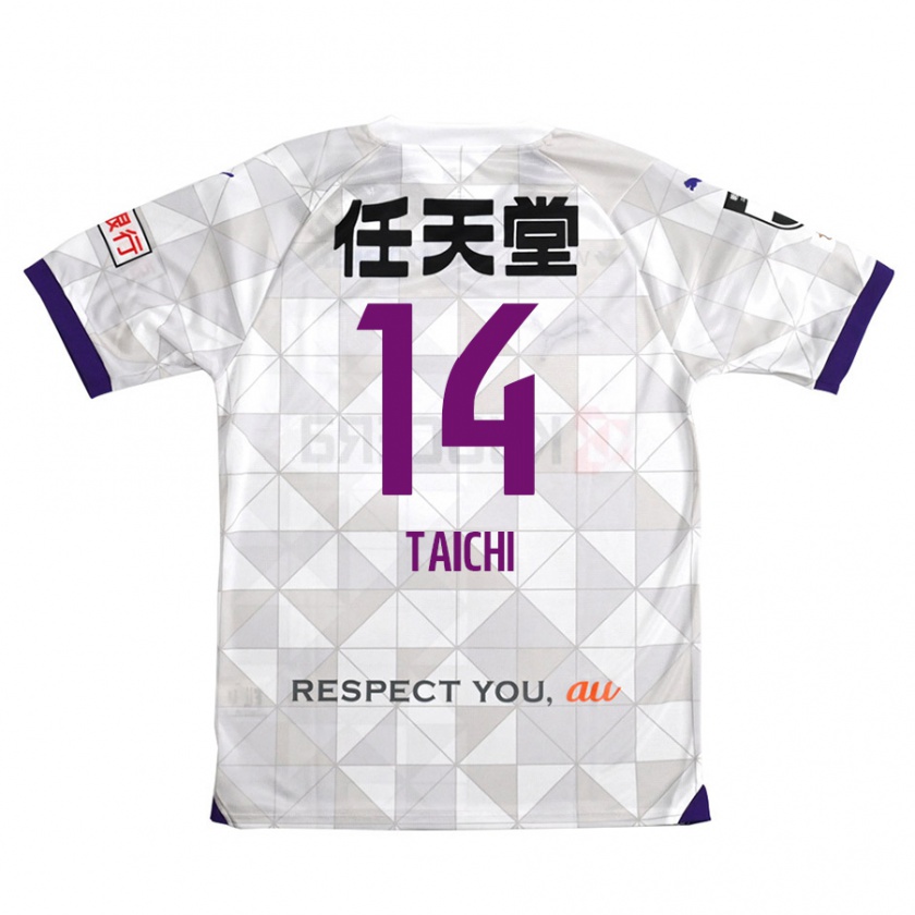 Kandiny Bambino Maglia Taichi Hara #14 Bianco Viola Kit Gara Away 2024/25 Maglietta