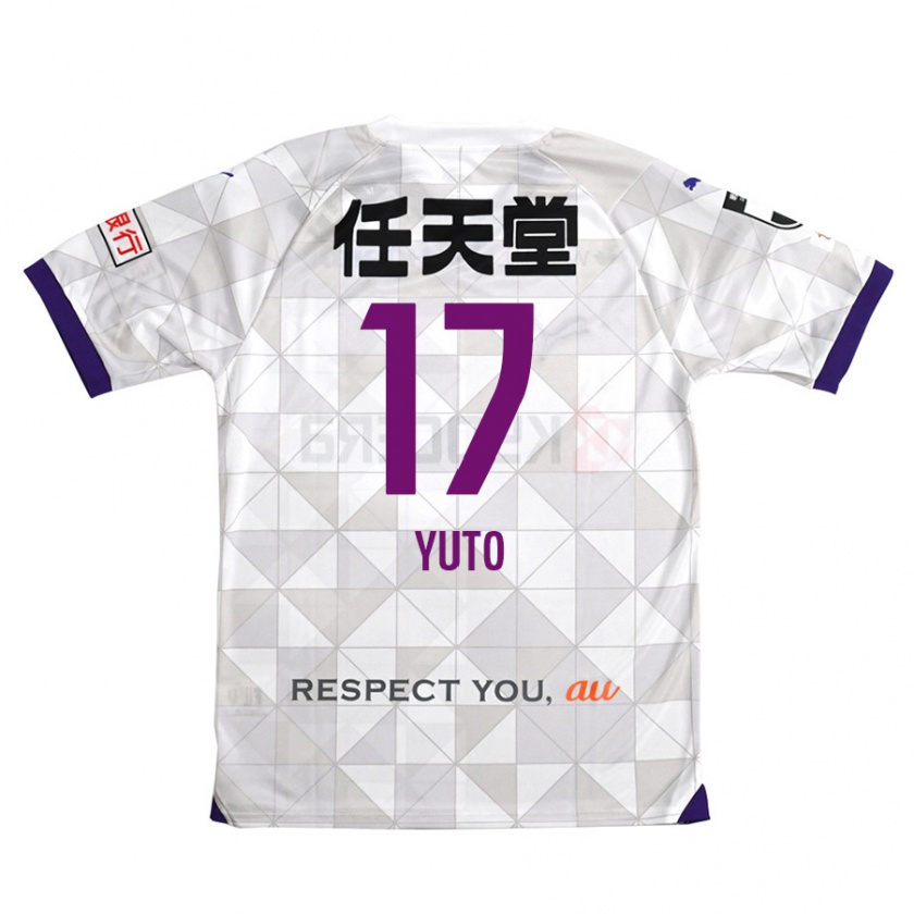 Kandiny Bambino Maglia Yuto Anzai #17 Bianco Viola Kit Gara Away 2024/25 Maglietta