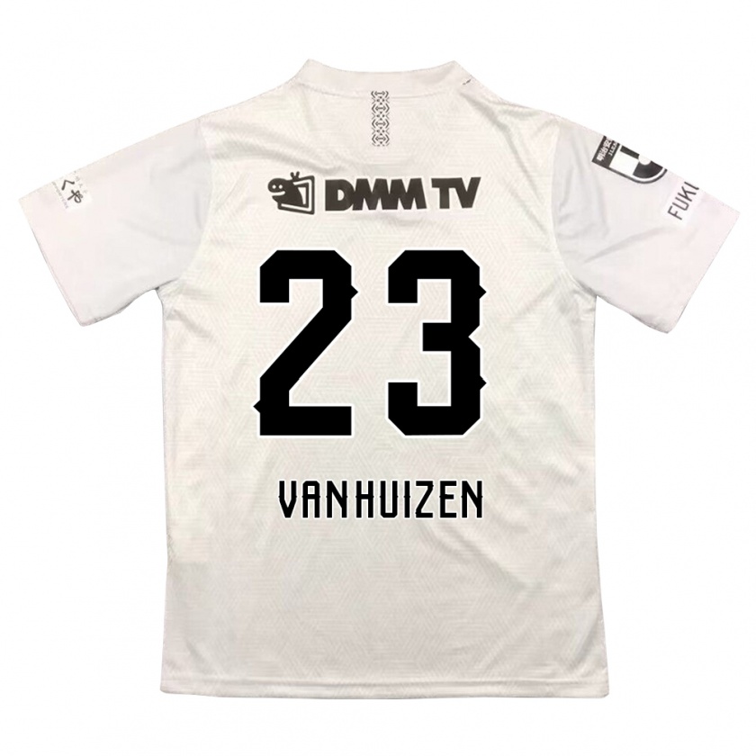 Kandiny Kinder Haruki Christopher Van Huizen #23 Grauschwarz Auswärtstrikot Trikot 2024/25 T-Shirt Österreich