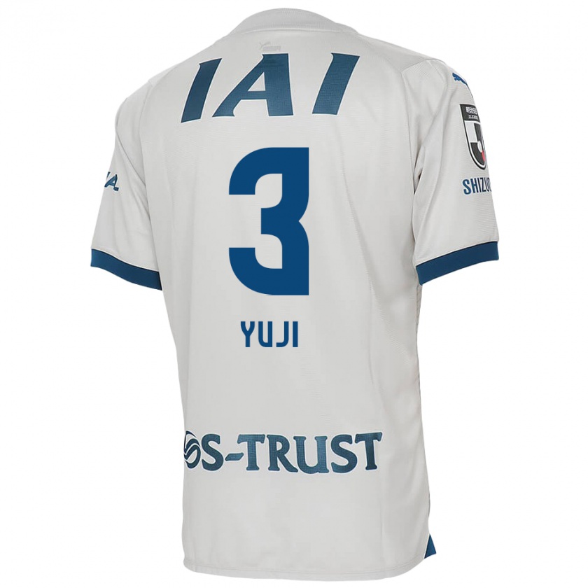 Kandiny Bambino Maglia Yuji Takahashi #3 Bianco Blu Kit Gara Away 2024/25 Maglietta