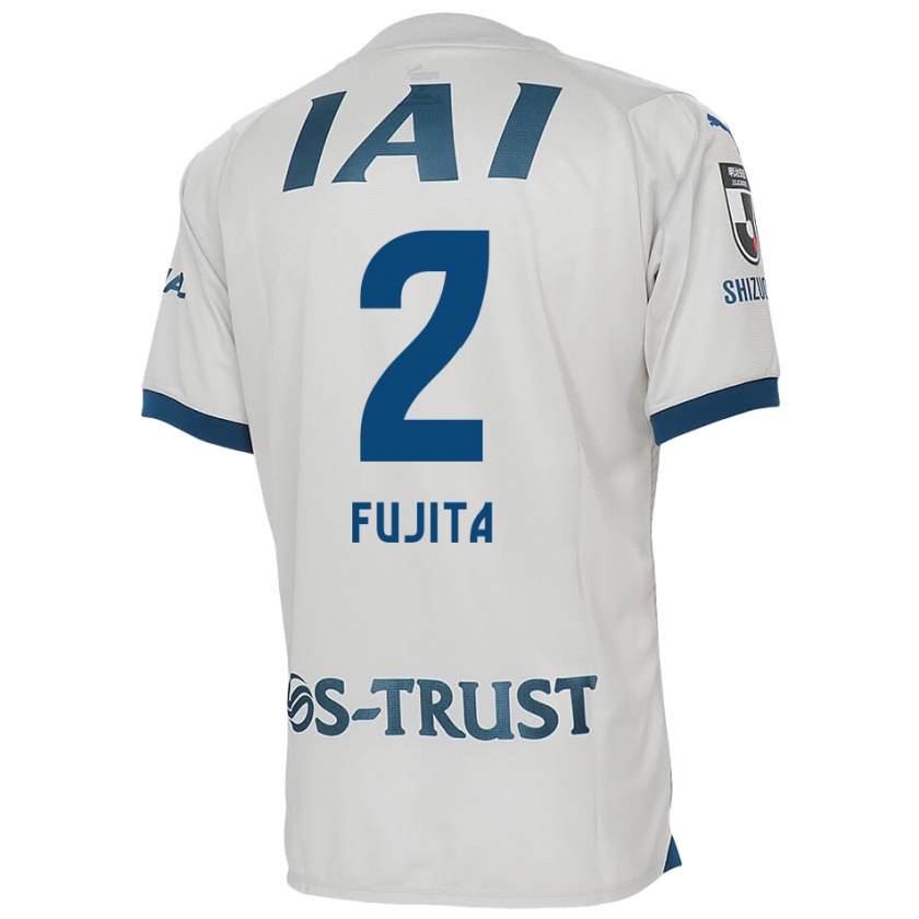 Kandiny Niño Camiseta Shunsuke Fujita #2 Blanco Azul 2ª Equipación 2024/25 La Camisa México