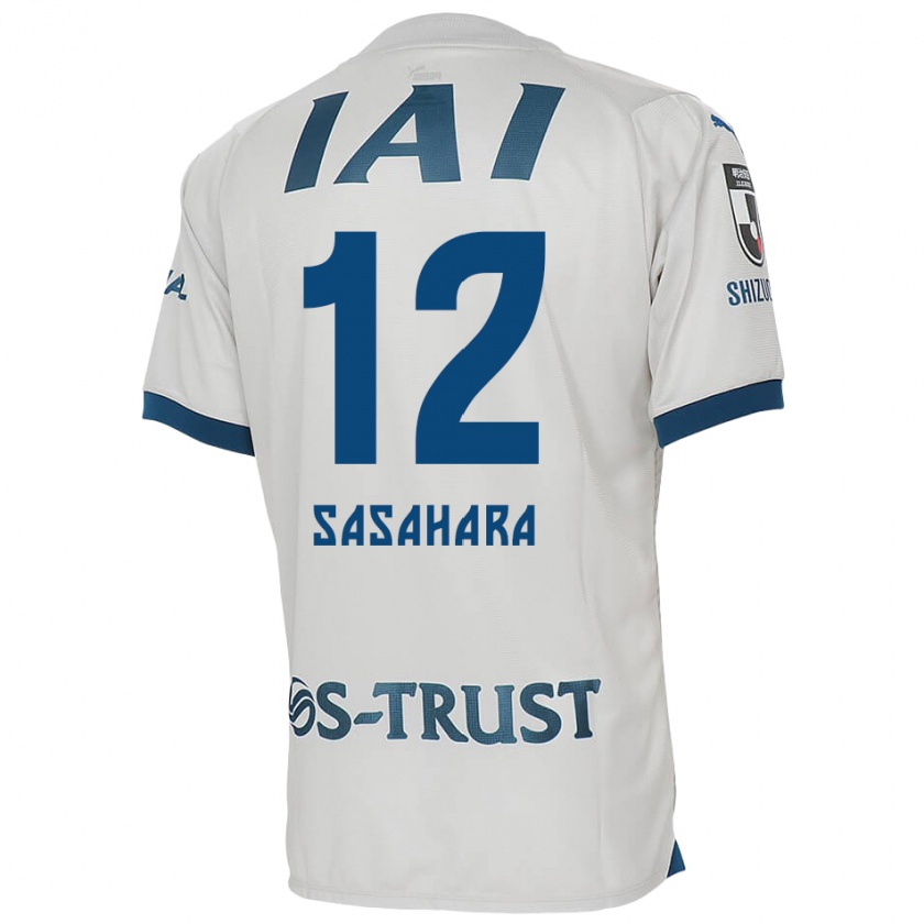 Kandiny Bambino Maglia Kenshin Sasahara #12 Bianco Blu Kit Gara Away 2024/25 Maglietta