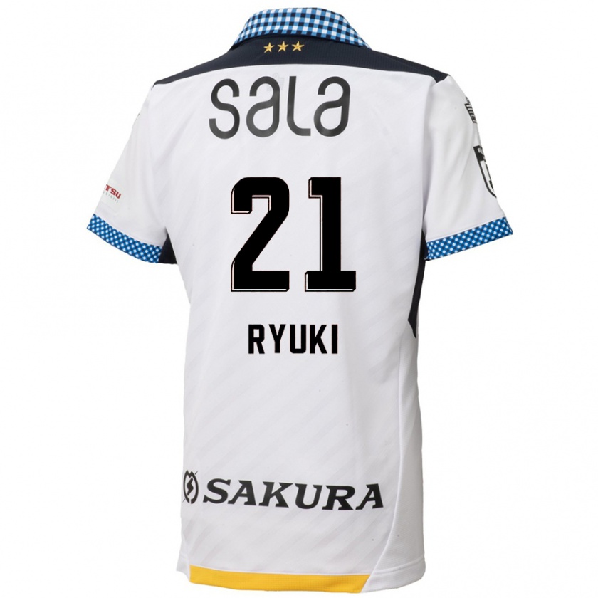 Kandiny Bambino Maglia Ryuki Miura #21 Bianco Nero Kit Gara Away 2024/25 Maglietta