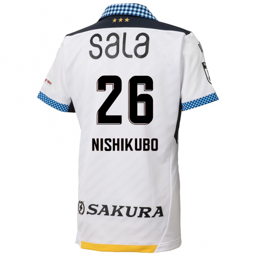 Kandiny Niño Camiseta Shunsuke Nishikubo #26 Blanco Negro 2ª Equipación 2024/25 La Camisa