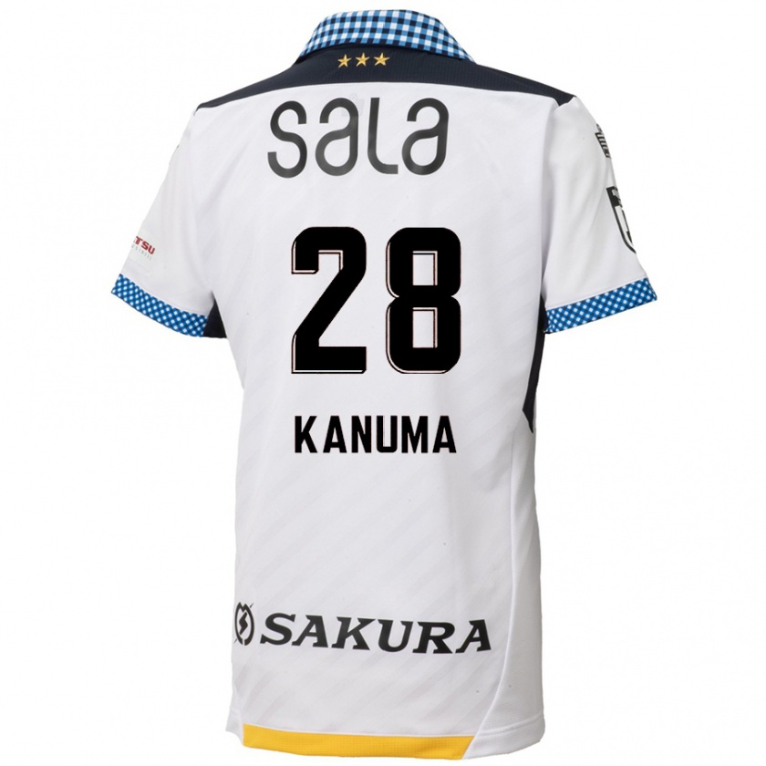 Kandiny Niño Camiseta Naoki Kanuma #28 Blanco Negro 2ª Equipación 2024/25 La Camisa