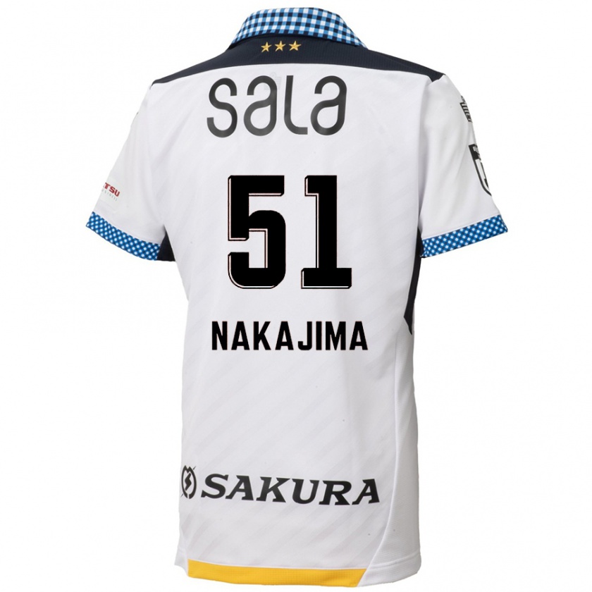 Kandiny Bambino Maglia Keitaro Nakajima #51 Bianco Nero Kit Gara Away 2024/25 Maglietta