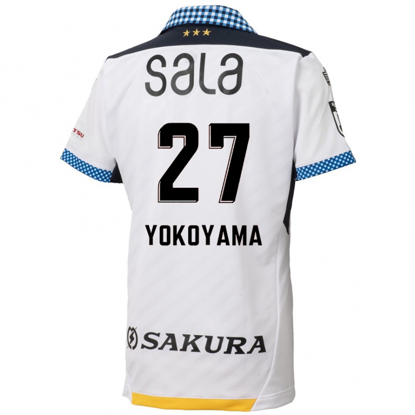 Kandiny Bambino Maglia Kota Yokoyama #27 Bianco Nero Kit Gara Away 2024/25 Maglietta