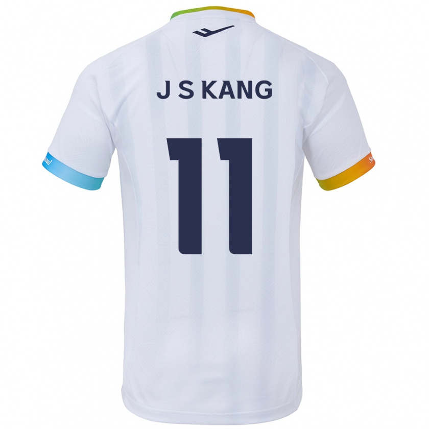 Kandiny Kinder Seong-Jin Kang #11 Weiß Blau Auswärtstrikot Trikot 2024/25 T-Shirt Österreich