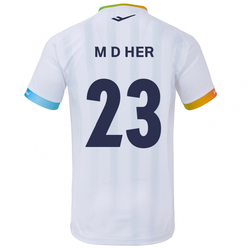 Kandiny Kinder Dong-Min Her #23 Weiß Blau Auswärtstrikot Trikot 2024/25 T-Shirt Österreich