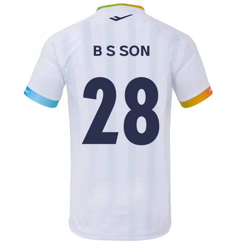 Kandiny Kinderen Seung-Beom Son #28 Wit Blauw Uitshirt Uittenue 2024/25 T-Shirt