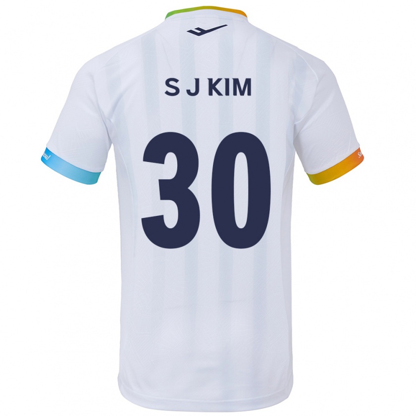 Kandiny Kinder Ju-Sung Kim #30 Weiß Blau Auswärtstrikot Trikot 2024/25 T-Shirt Österreich