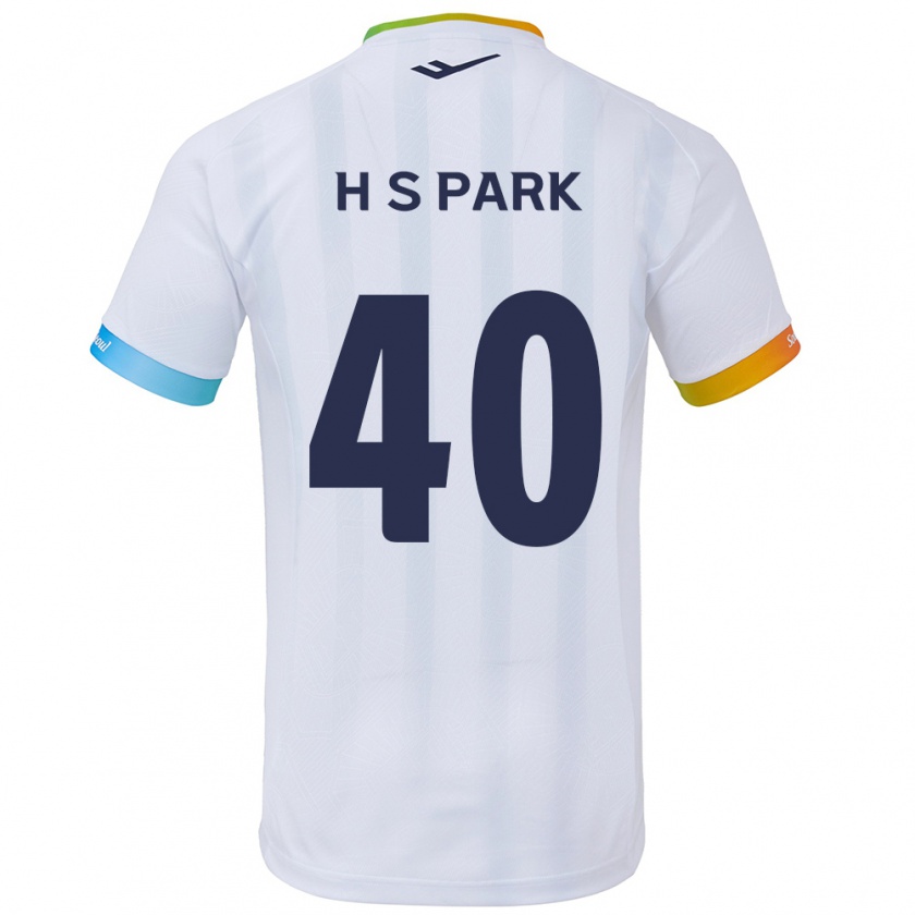 Kandiny Bambino Maglia Seong-Hun Park #40 Bianco Blu Kit Gara Away 2024/25 Maglietta