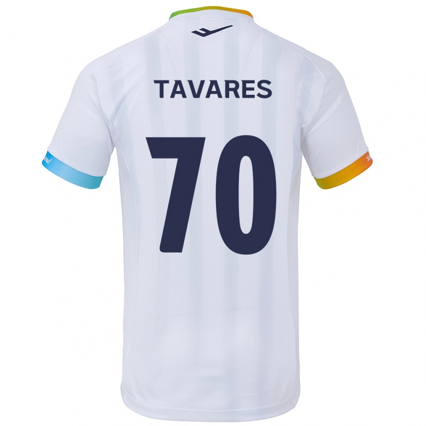 Kandiny Bambino Maglia Ronaldo Tavares #70 Bianco Blu Kit Gara Away 2024/25 Maglietta