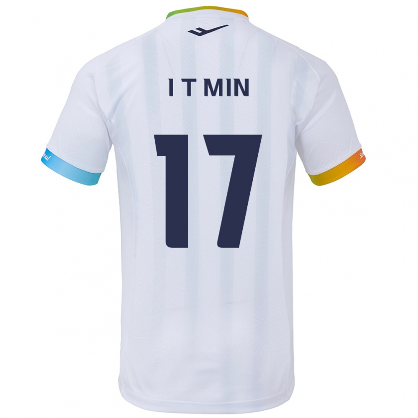 Kandiny Kinder Tae-In Min #17 Weiß Blau Auswärtstrikot Trikot 2024/25 T-Shirt Österreich