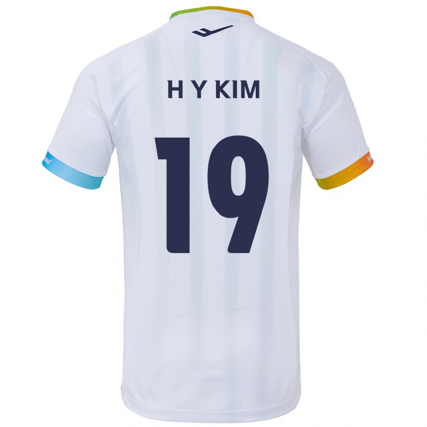 KandinyキッズYong-Hyuk Kim#19白青アウェイシャツ2024/25ジャージーユニフォーム