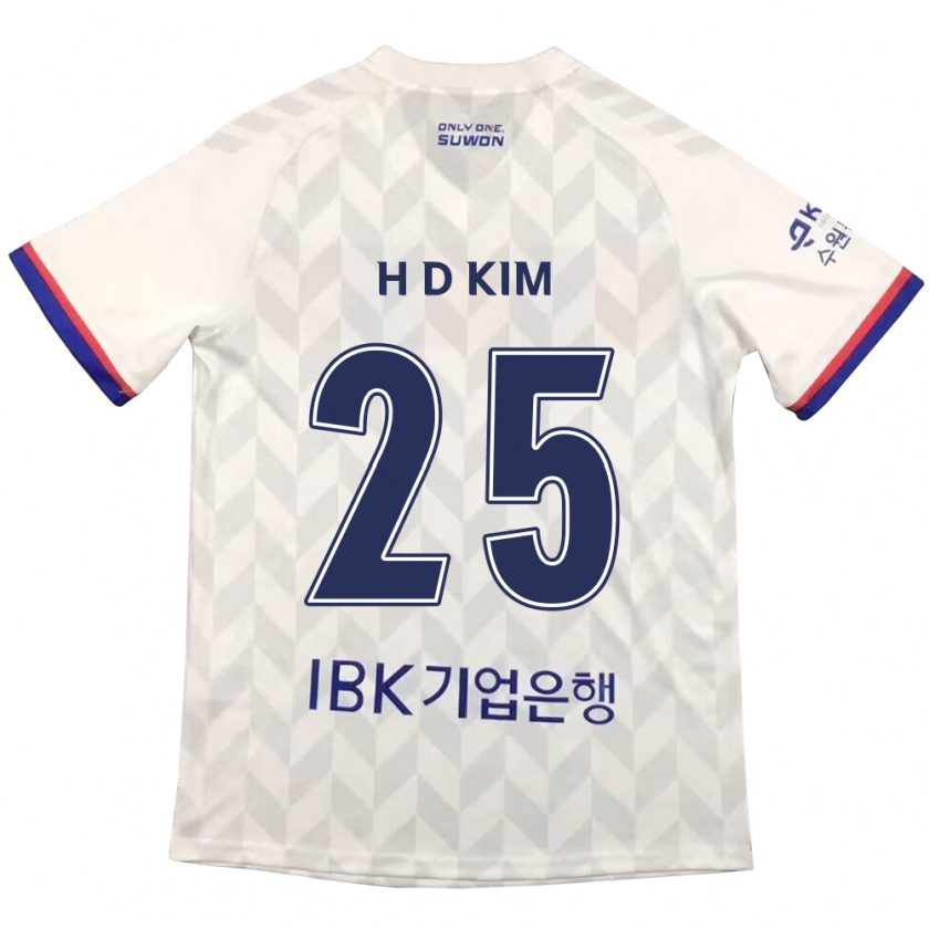 Kandiny Kinderen Dae-Hyun Kim #25 Wit Blauw Uitshirt Uittenue 2024/25 T-Shirt België