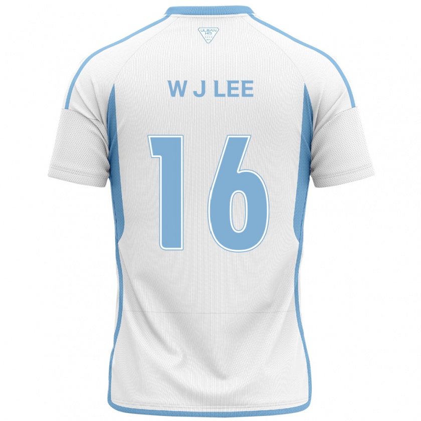 Kandiny Bambino Maglia Jae-Wook Lee #16 Bianco Blu Kit Gara Away 2024/25 Maglietta