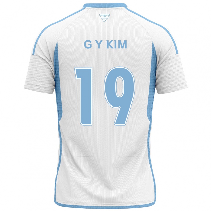 Kandiny Barn Young-Gwon Kim #19 Vit Blå Bortatröja Matchtröjor 2024/25 Tröjor T-Tröja