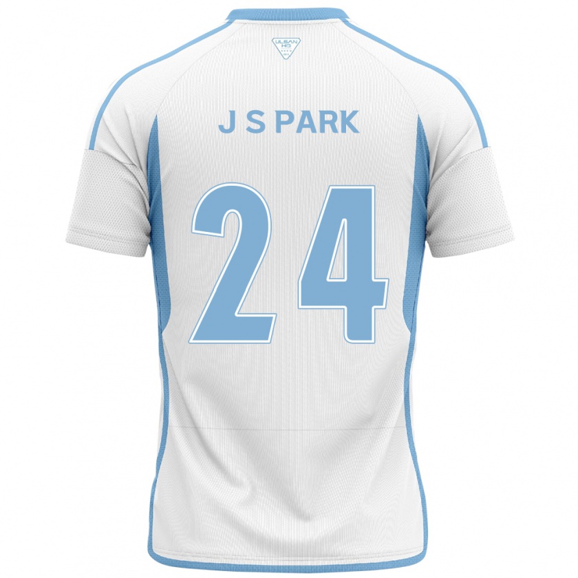 Kandiny Bambino Maglia Sang-Jun Park #24 Bianco Blu Kit Gara Away 2024/25 Maglietta