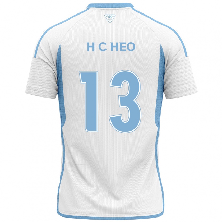 Kandiny Bambino Maglia Chan-Hoe Heo #13 Bianco Blu Kit Gara Away 2024/25 Maglietta