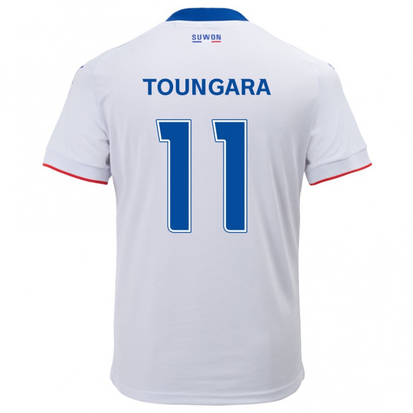 Kandiny Kinder Aboubacar Toungara #11 Weiß Blau Auswärtstrikot Trikot 2024/25 T-Shirt Österreich