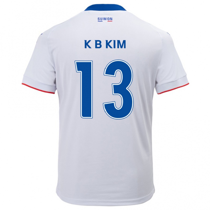 Kandiny Niño Camiseta Bo-Kyung Kim #13 Blanco Azul 2ª Equipación 2024/25 La Camisa