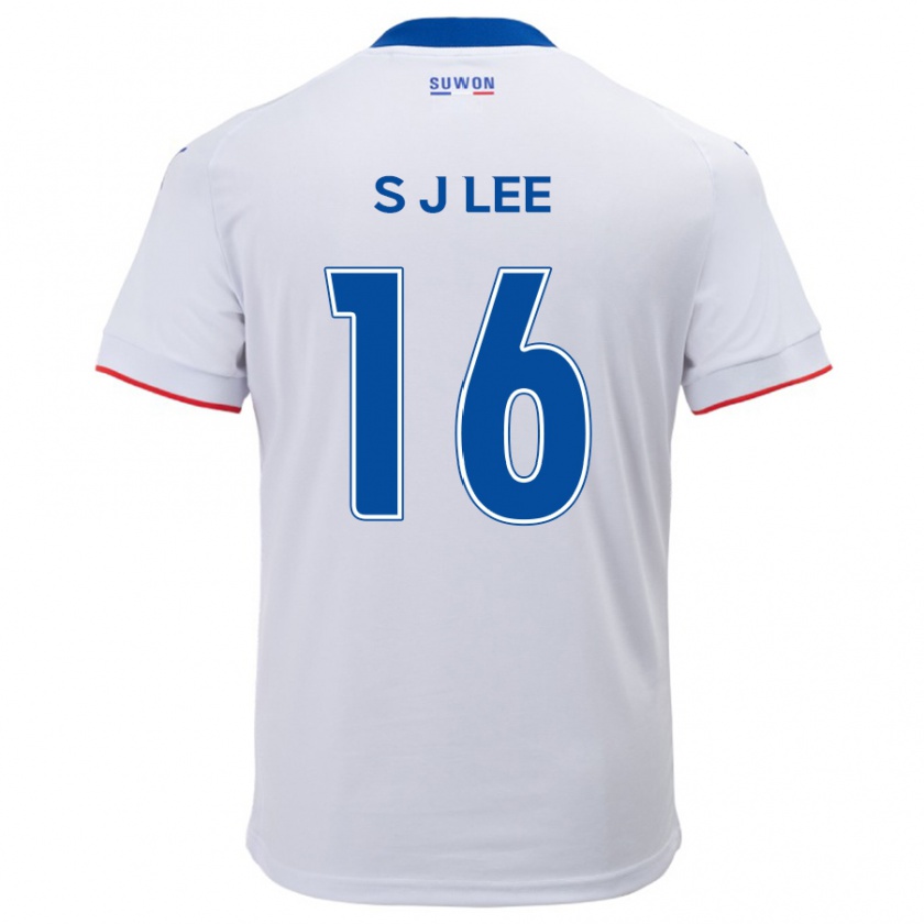 Kandiny Niño Camiseta Jong-Sung Lee #16 Blanco Azul 2ª Equipación 2024/25 La Camisa