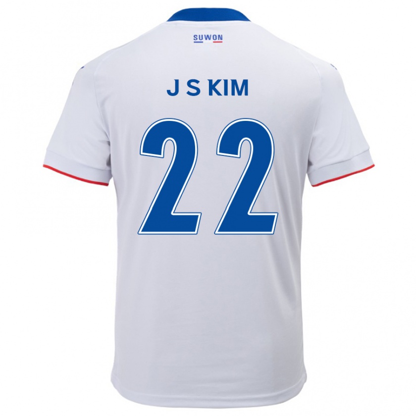 Kandiny Kinder Sang-Jun Kim #22 Weiß Blau Auswärtstrikot Trikot 2024/25 T-Shirt Österreich