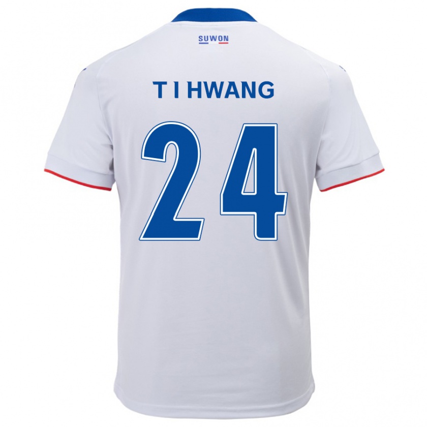 Kandiny Niño Camiseta In-Taek Hwang #24 Blanco Azul 2ª Equipación 2024/25 La Camisa