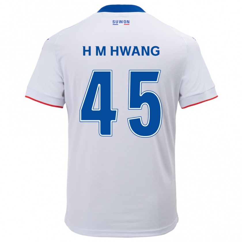 Kandiny Bambino Maglia Myung-Hyun Hwang #45 Bianco Blu Kit Gara Away 2024/25 Maglietta