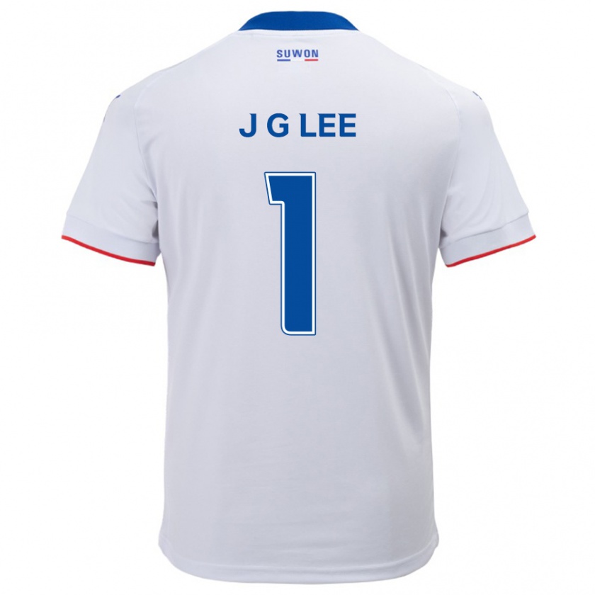 Kandiny Kinderen Gyeong-Jun Lee #1 Wit Blauw Uitshirt Uittenue 2024/25 T-Shirt België