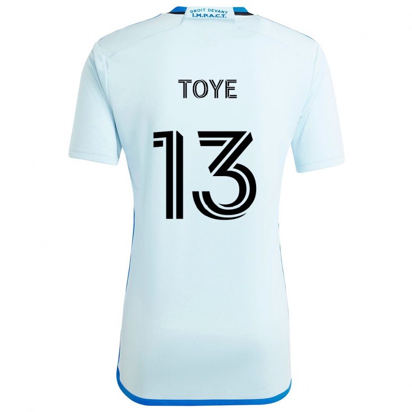 Kandiny Niño Camiseta Mason Toye #13 Azul Hielo 2ª Equipación 2024/25 La Camisa