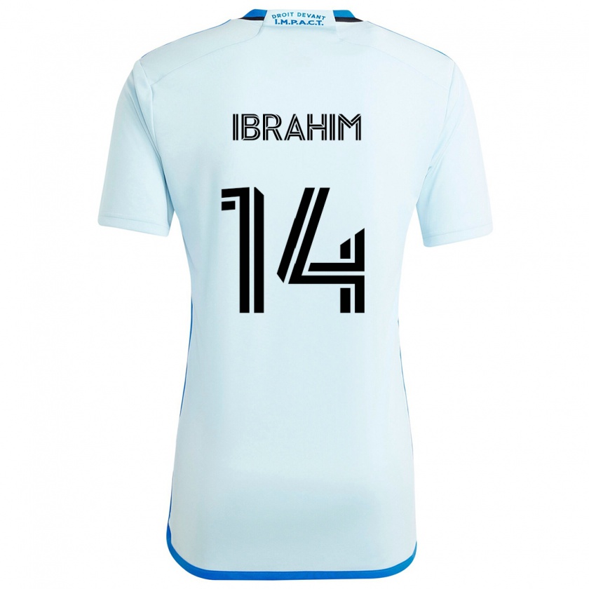 Kandiny Bambino Maglia Sunusi Ibrahim #14 Blu Ghiaccio Kit Gara Away 2024/25 Maglietta