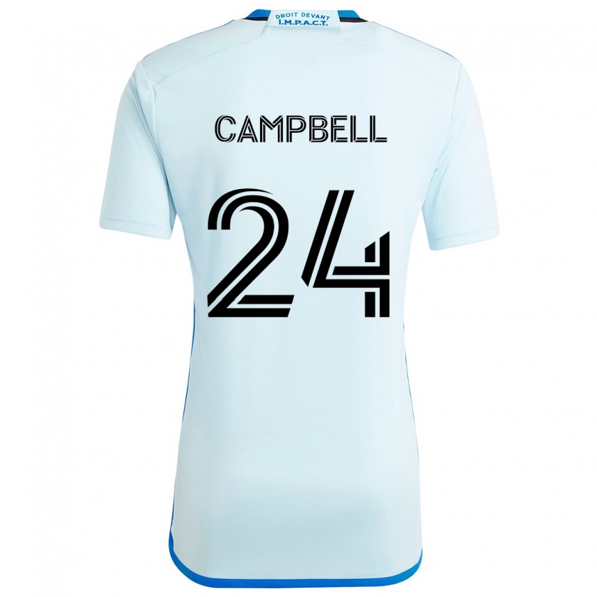 Kandiny Kinderen George Campbell #24 Ijsblauw Uitshirt Uittenue 2024/25 T-Shirt