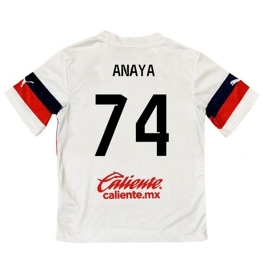 Kandiny Kinderen Mario Anaya #74 Wit Rood Uitshirt Uittenue 2024/25 T-Shirt