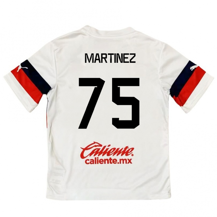 Kandiny Criança Camisola Isaac Martínez #75 Branco Vermelho Alternativa 2024/25 Camisa Brasil