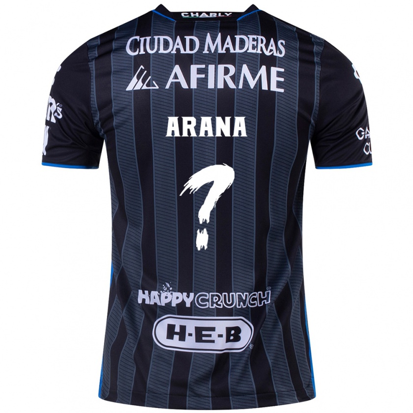 Kandiny Niño Camiseta Alejandro Arana #0 Blanco Negro 2ª Equipación 2024/25 La Camisa