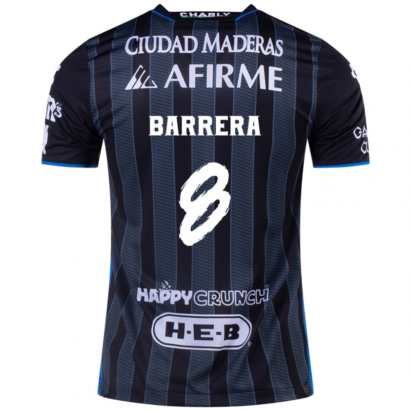 Kandiny Niño Camiseta Pablo Barrera #8 Blanco Negro 2ª Equipación 2024/25 La Camisa