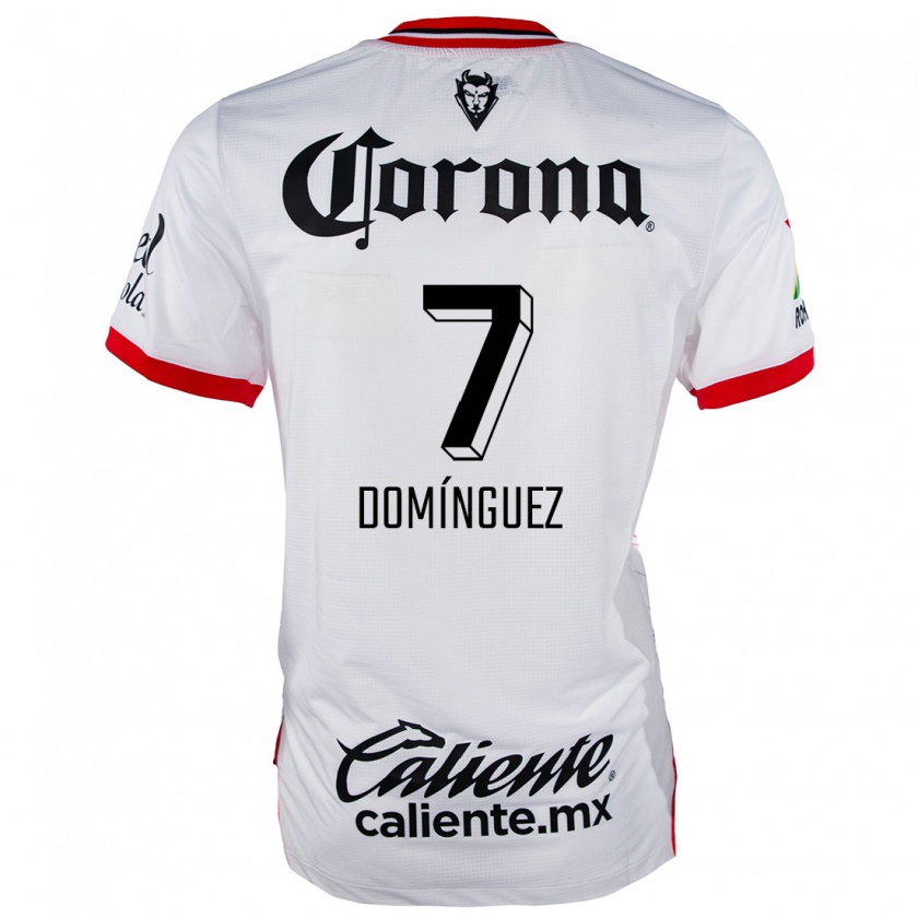 Kandiny Niño Camiseta Juan Domínguez #7 Blanco Rojo 2ª Equipación 2024/25 La Camisa México