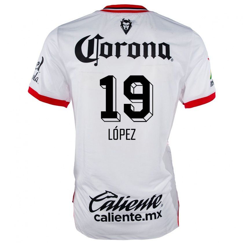 Kandiny Niño Camiseta Iván López #19 Blanco Rojo 2ª Equipación 2024/25 La Camisa México