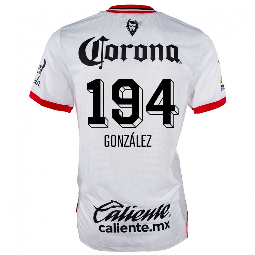 Kandiny Niño Camiseta Cristopher González #194 Blanco Rojo 2ª Equipación 2024/25 La Camisa México