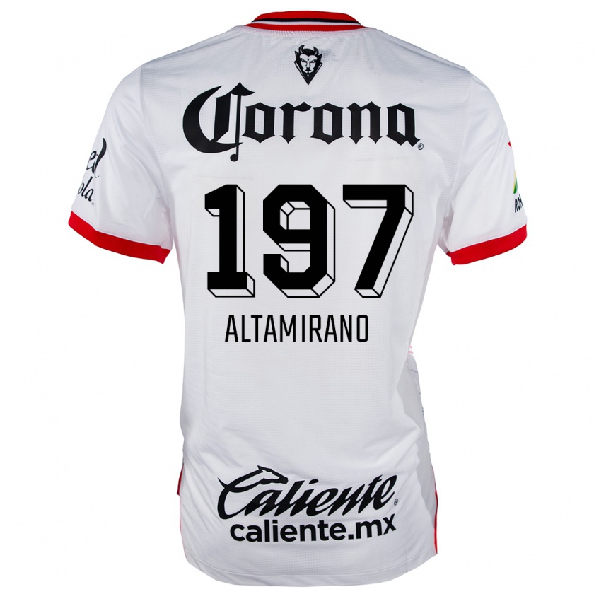 Kandiny Niño Camiseta Óscar Altamirano #197 Blanco Rojo 2ª Equipación 2024/25 La Camisa México