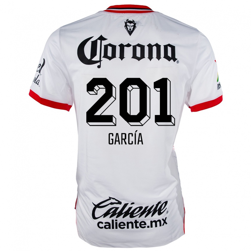 Kandiny Niño Camiseta Eros García #201 Blanco Rojo 2ª Equipación 2024/25 La Camisa México