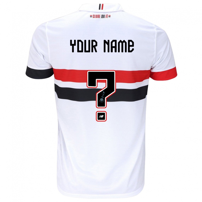 Kandiny Uomo Maglia Il Tuo Nome #0 Bianco Rosso Nero Kit Gara Home 2024/25 Maglietta