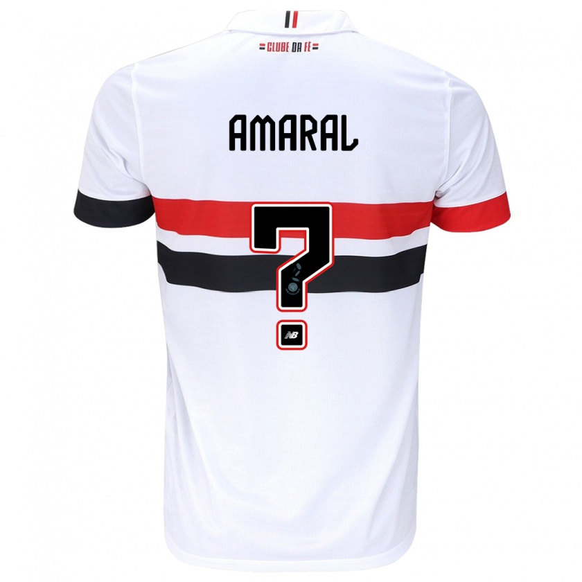 Kandiny Uomo Maglia Mateus Amaral #0 Bianco Rosso Nero Kit Gara Home 2024/25 Maglietta