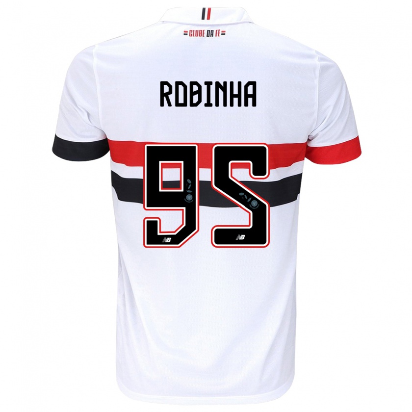 Kandiny Uomo Maglia Robinha #95 Bianco Rosso Nero Kit Gara Home 2024/25 Maglietta