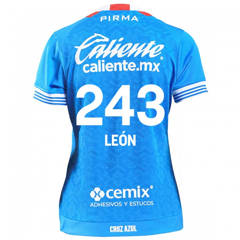 Kandiny Hombre Camiseta Cristhian León #243 Cielo Azul 1ª Equipación 2024/25 La Camisa México